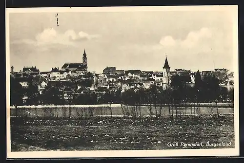 AK Gross Petersdorf, Panorama vom Ufer aus