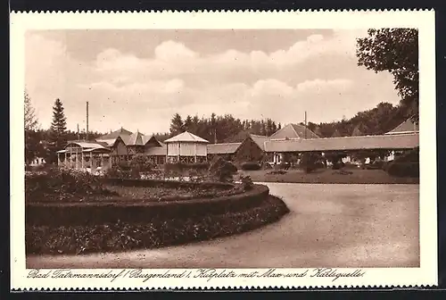 AK Bad Tatzmannsdorf, Kurplatz mit Max- und Karlsquelle