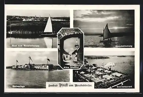 AK Rust am Neusiedlersee, Seerestaurant, Badeanlage, Abendstimmung
