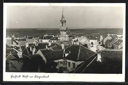 AK Rust, Teilansicht mit Kirche aus der Vogelschau