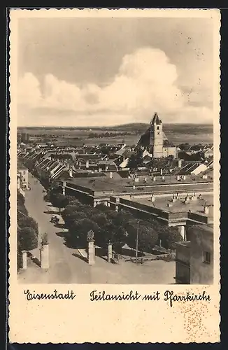 AK Eisenstadt, Teilansicht mit Pfarrkirche