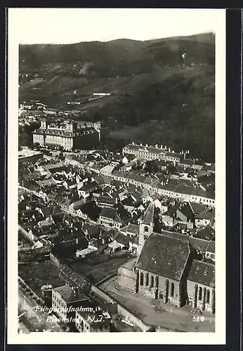 AK Eisenstadt, Teilansicht mit Bergblick vom Flugzeug aus