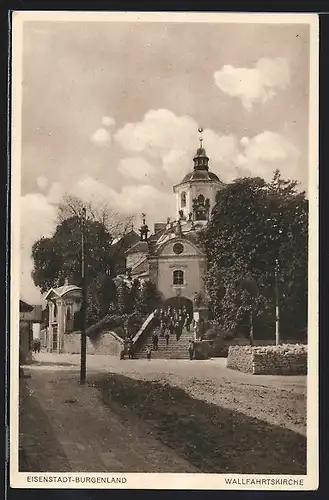 AK Eisenstadt, Wallfahrtskirche mit Strasse