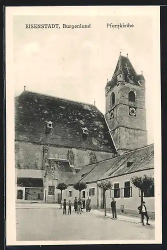 AK Eisenstadt /Burgenland, Partie an der Pfarrkirche