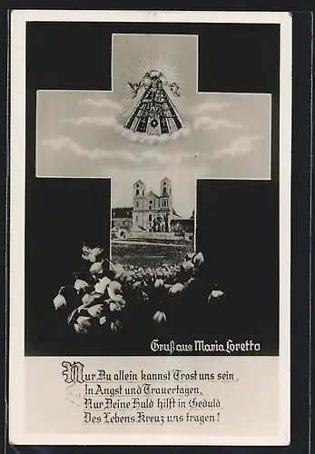 AK Maria Loretto, Blick zur Wallfahrtskirche u. Gnadenbild