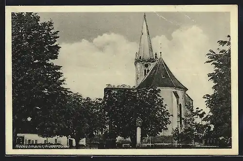 AK Neckenmarkt, Partie an der Kirche