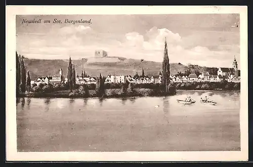 AK Neusiedl am See, Ortsansicht mit Kirche