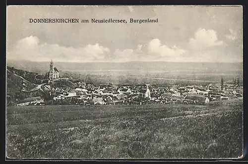 AK Donnerskirchen am Neusiedlersee, Ortsansicht vom Berg aus