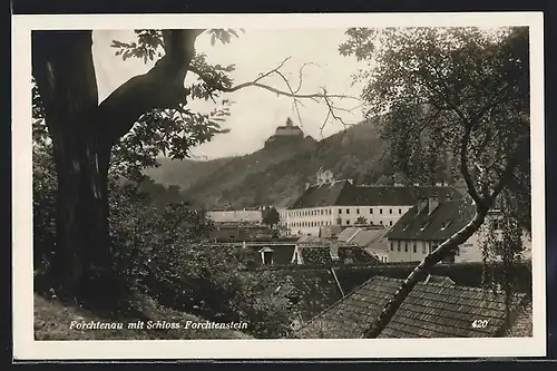 AK Forchtenau, Teilansicht mit Burg Forchtenstein
