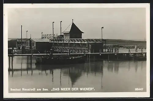 AK Neusiedl am See, Partie am Seesteg, Das Meer der Wiener