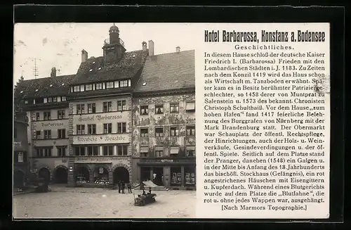 AK Konstanz a. Bodensee, Am Hotel Barbarossa