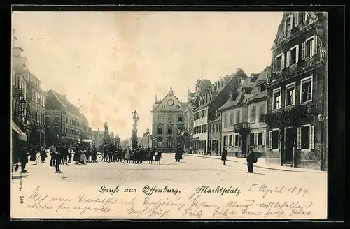 AK Offenburg, Blick auf den Marktplatz