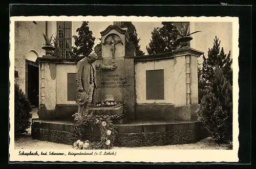 AK Schapbach /bad. Schwarzw., Blick auf Kriegerdenkmal v. C. Liebich