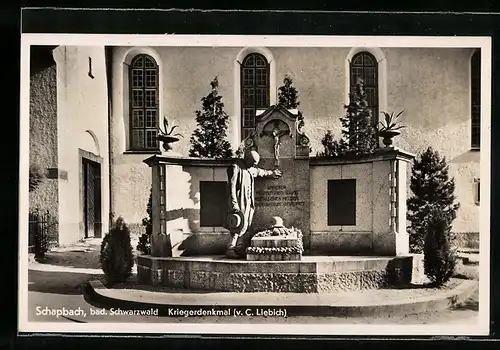 AK Schapbach /bad. Schwarzwald, Am Kriegerdenkmal