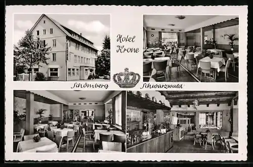 AK Schömberg /Schwarzwald, Hotel Krone, Café-Restaurant