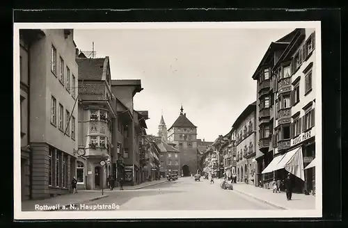 AK Rottweil a. N., Geschäfte an der Hauptstrasse