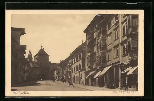 AK Rottweil, Häuser in der Hauptstrasse