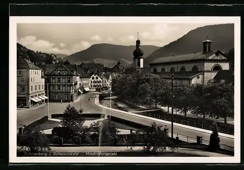 AK Schramberg i. Schwarzwald, Blick auf Hindenburgplatz