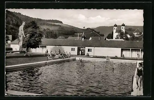 AK Schapbach /Schwarzwald, Blick ins Freibad