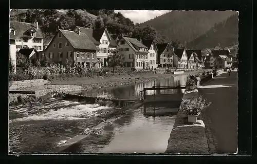 AK Schiltach im Schwarzwald, Gasthaus und Bürgerhäuser am Fluss