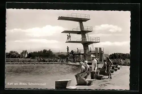 AK Kehl am Rhein, Sprungturm im Schwimmbad