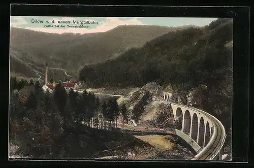 AK Tennetschlucht, Bilder v. d. neuen Murgtalbahn
