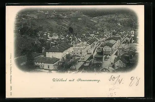 AK Wildbad, Ortsansicht mit Panoramaweg