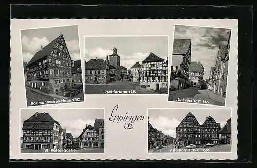 AK Eppingen i. B., Baumannsches Haus, St. Petersgasse, Universität