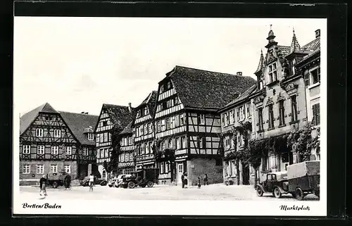 AK Bretten /Baden, Blick auf den Marktplatz
