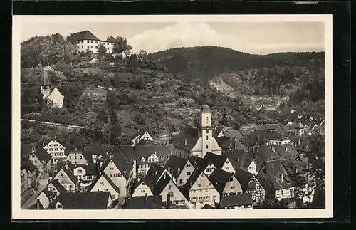 AK Neuenbürg /Enz, Ortsansicht mit Kirche