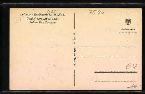 AK Enzklösterle bei Wildbad, Gasthof zum Waldhorn