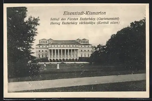 AK Eisenstadt-Kismarton, Schloss des Fürsten Eszterházy (Gartenansicht)