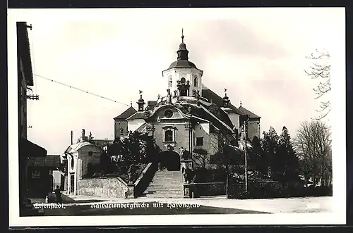 AK Eisenstadt, Kalvarienbergstrasse mit Haydnkirche