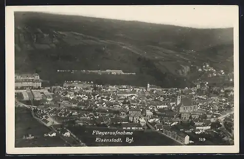 AK Eisenstadt, Ortsansicht vom Flugzeug aus