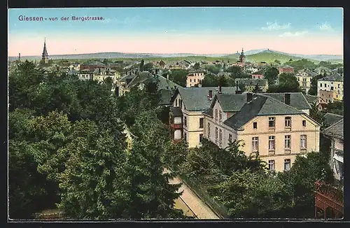 AK Giessen, Ortsansicht von der Bergstrasse