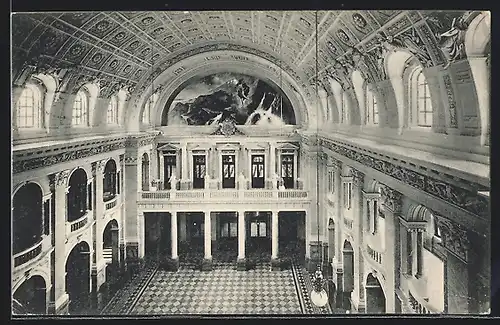 AK Leipzig, Universität, Blick in die Wandelhalle