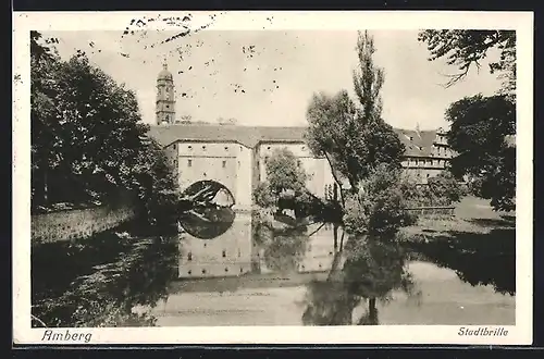 AK Amberg, Stadtbrille, Ortspartie