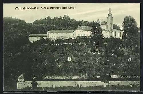 AK Lohr, Wallfahrtskloster Maria-Buchen mit Garten