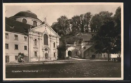 AK Weltenburg, Kloster Weltenburg, Kirche und Klosterhof