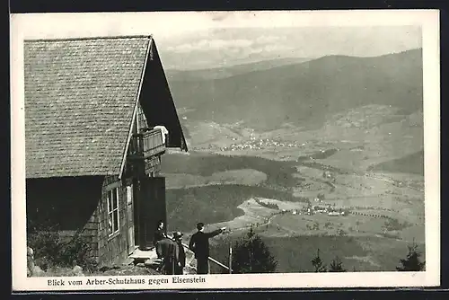AK Arber-Schutzhaus gegen Eisenstein, Berghütte