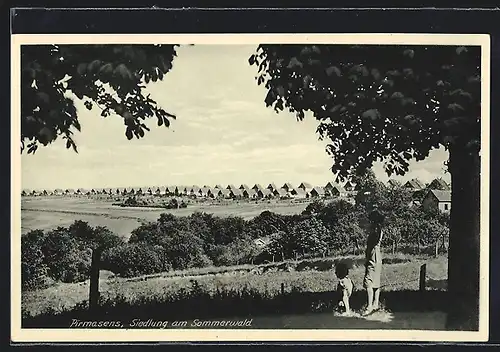 AK Pirmasens, Siedlung am Sommerwald, aus der Ferne gesehen