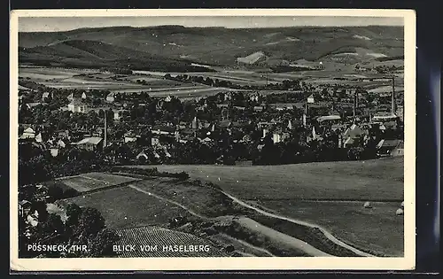 AK Pössneck /Thr., Blick vom Haselberg