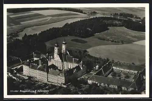 AK Roggenburg, Blick auf das Kloster aus der Vogelschau