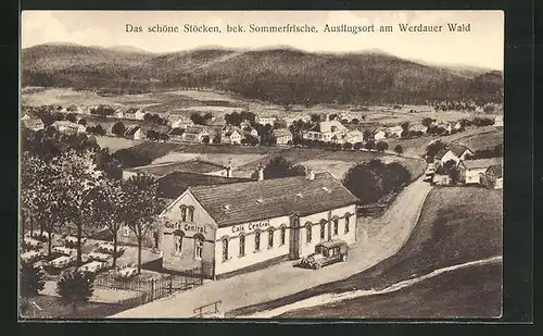AK Stöcken / Werdauer Wald, Café Central, Ortsansicht