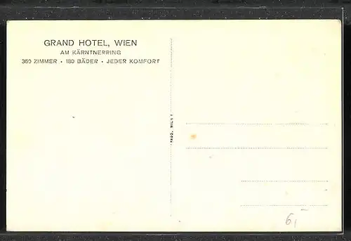 AK Wien, Grand Hotel am Kärtntnerring, Strassenbahn