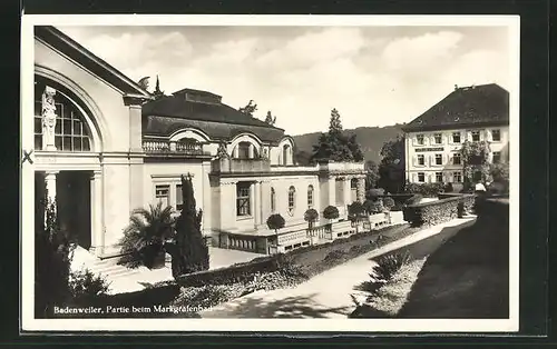 AK Badenweiler, Partie beim Markgrafenbad und Park-Hotel