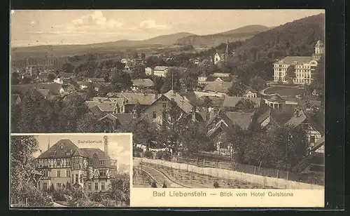 AK Bad Liebenstein, Ortsansicht vom Hotel Quisisana aus gesehen und Sanatorium