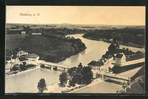 AK Neuburg a.D., Gesamtansicht aus der Vogelschau