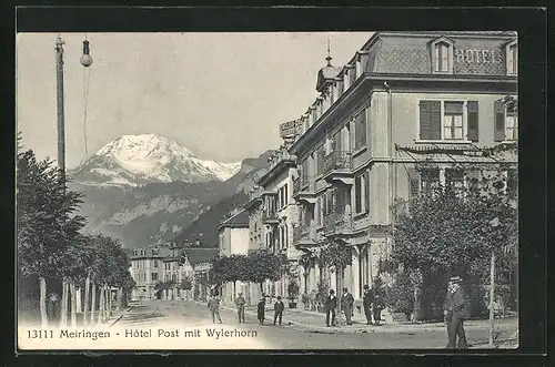 AK Meiringen, Hôtel Post mit Wylerhorn