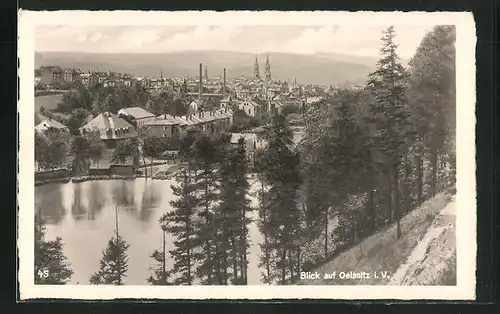AK Oelsnitz i.V., Gesamtansicht aus der Vogelschau